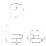 modern armchair drawing and dimensions.