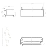 casquet sustainable sofa by ddp studio, drawings and dimensions