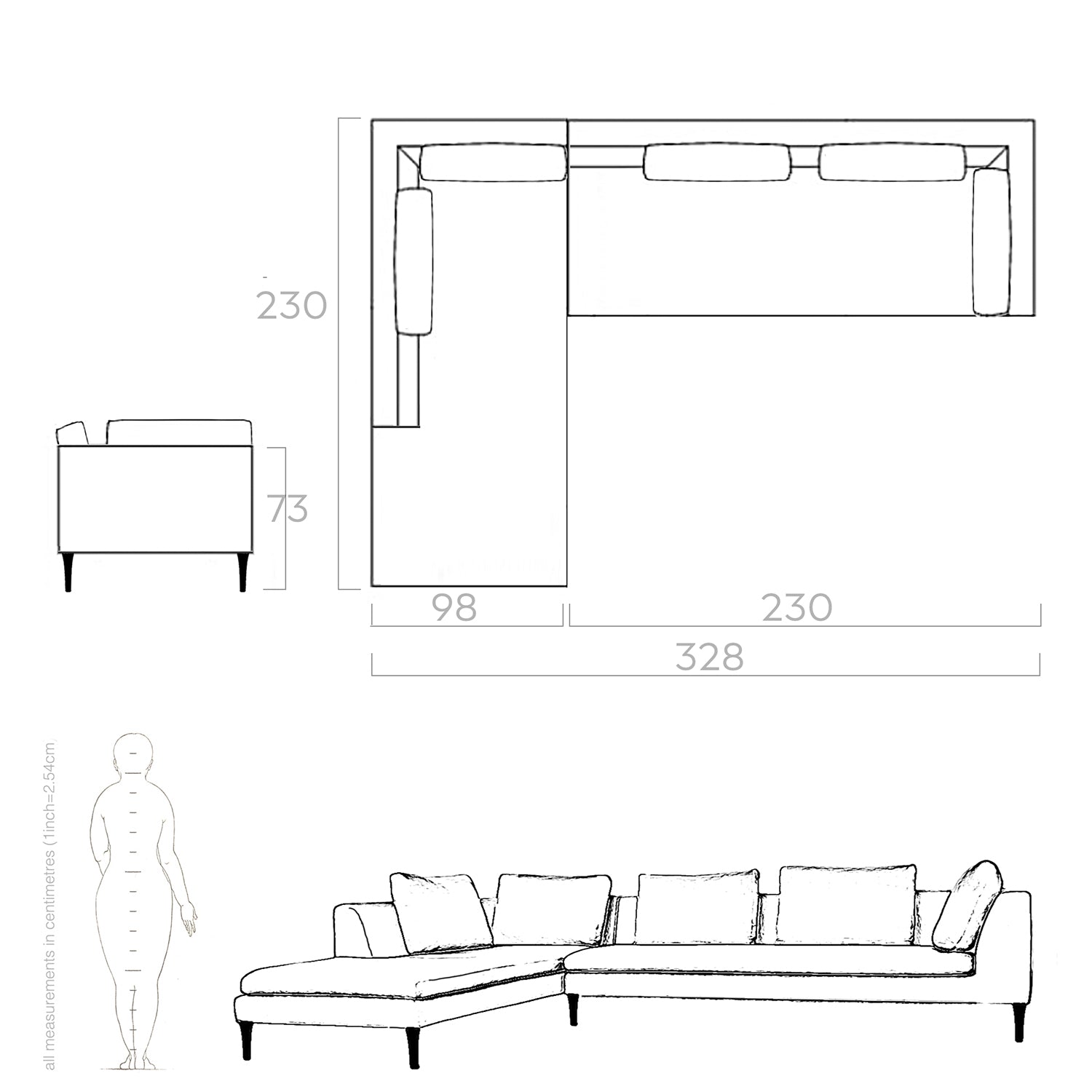 Lele angular sofa