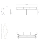 3 seater sofa dimensions and drawing