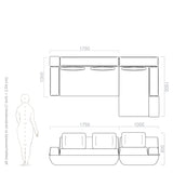 marie modular sofa drawing and dimensions