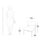 colourful lounge chair drawing and dimensions