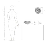 unique artisanal design - barby sustainable table lamp drawing and measurements