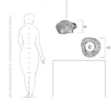 Sustainable Living: Irregular Starburst Fuga Ceiling Light - dimensions and drawing