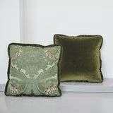 Reversible Cushion - Jungle Silk & Moss Green
