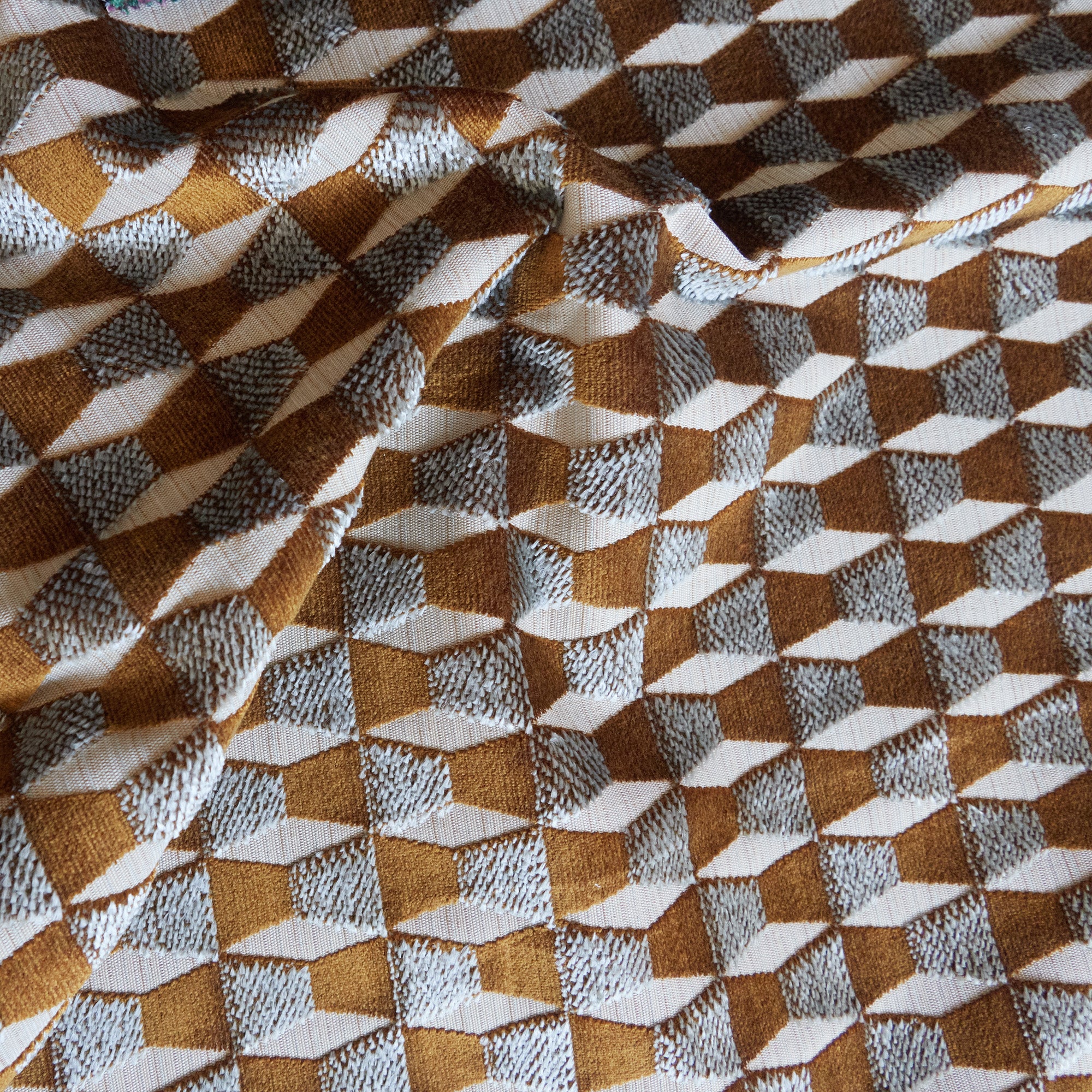 Jacquard Velvet 7 Blue Olive