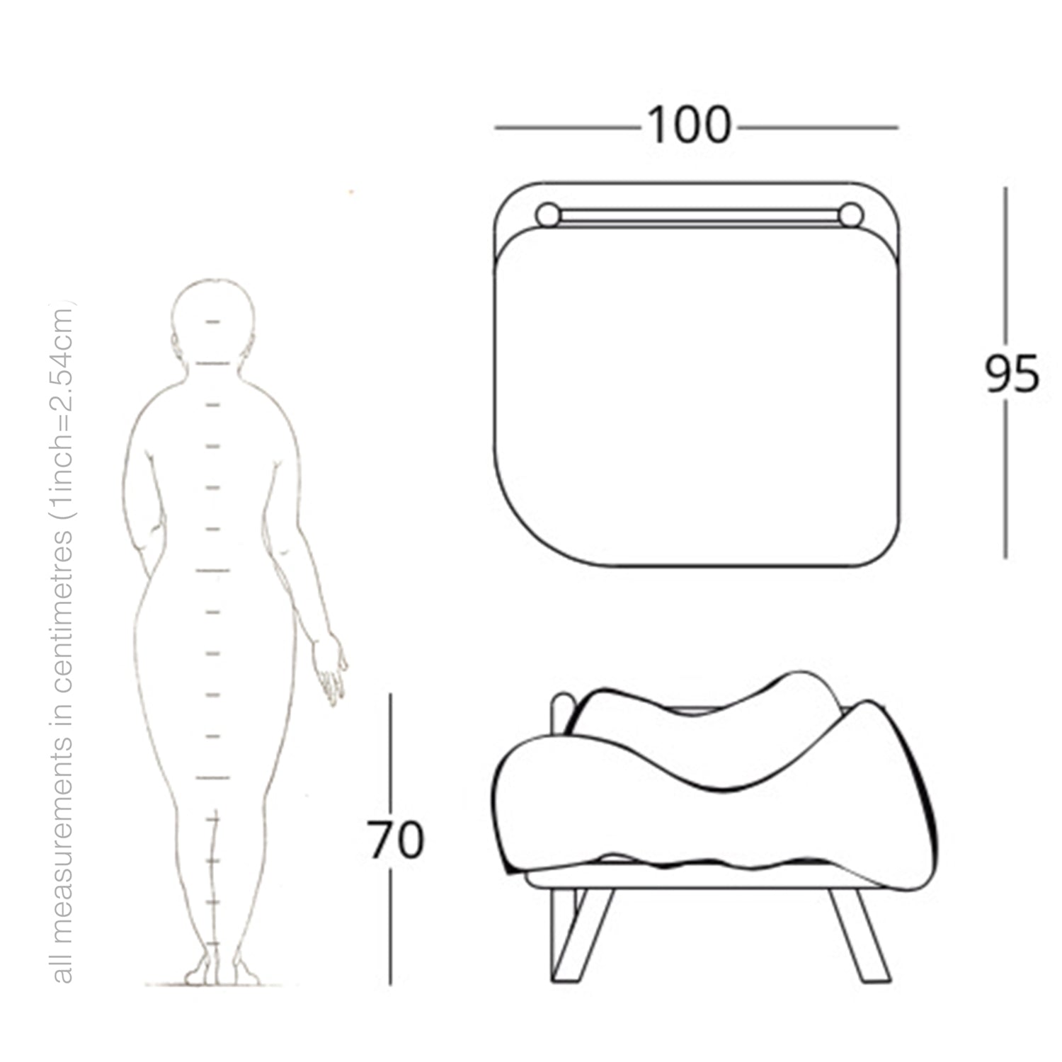 disfatto armchair drawing and dimensions