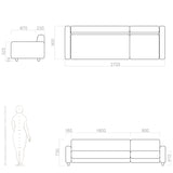 Traco 3 seater - Grey leather