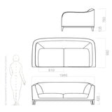 zeno sofa drawing and dimensions