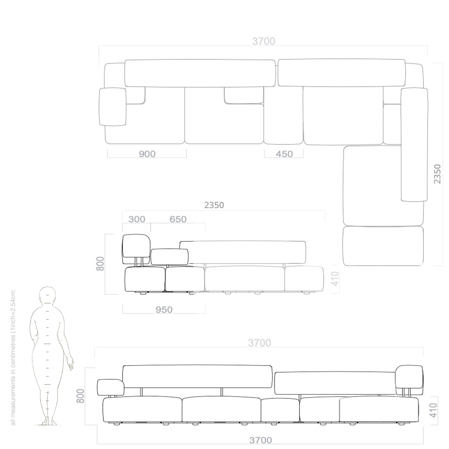 domino modular sytem drawing and dimensions
