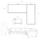 l shaped casquet maxi angular sofa, dimensions and drawing