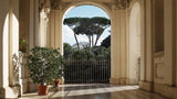 italian villa with cypress tree