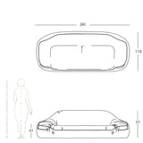 bruno sofa drawing and dimensions