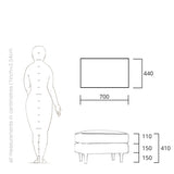 sustainable pouf - technical drawing ddp studio