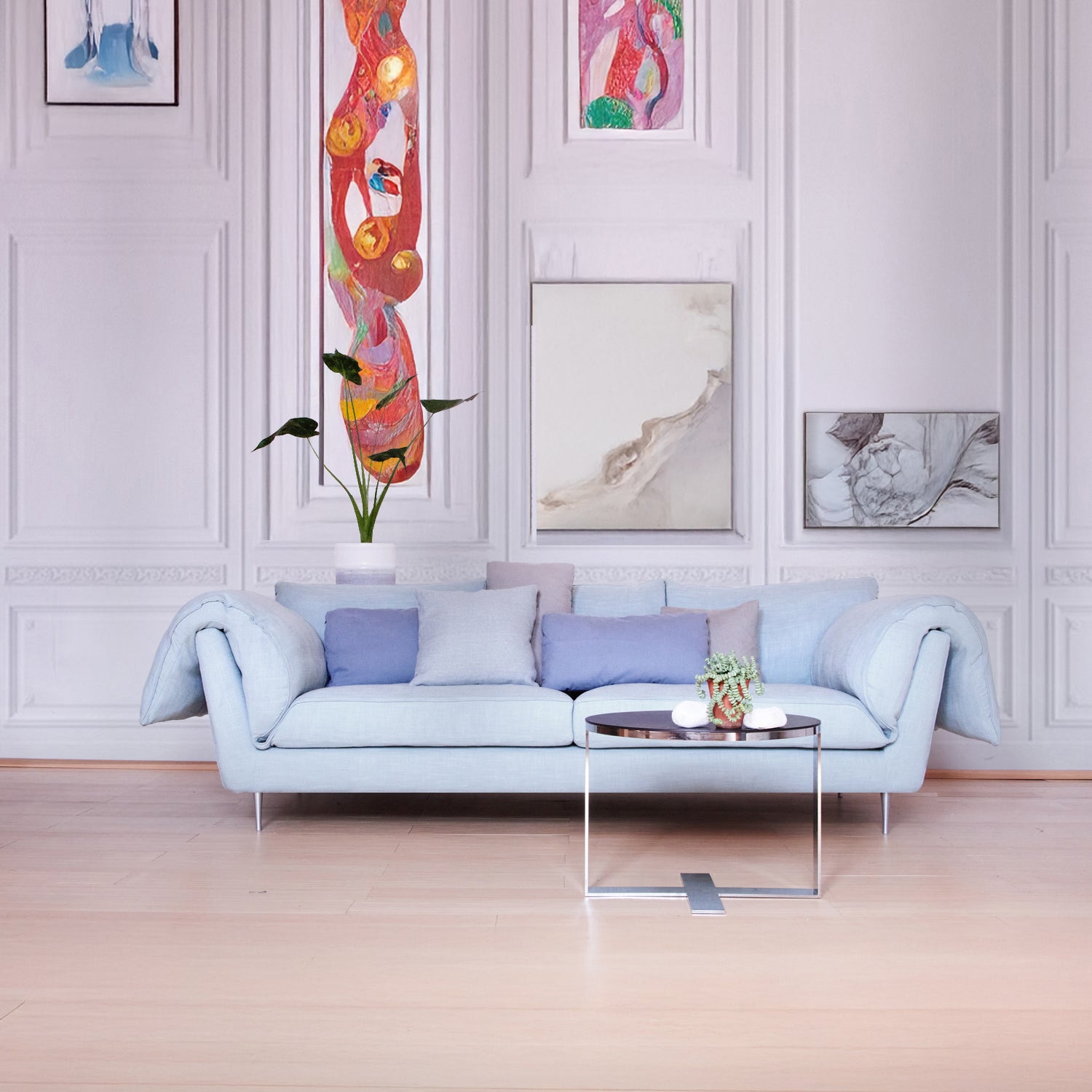 Casquet 3-Sitzer-Sofa mit Flügeln