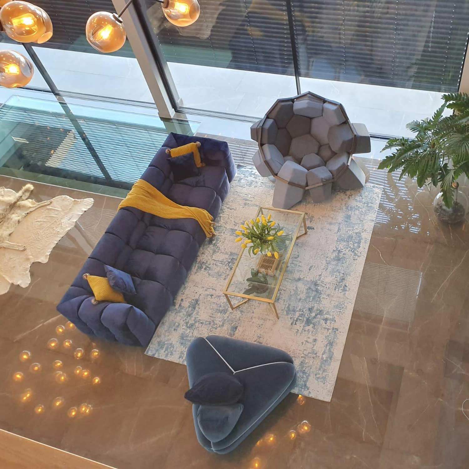 Eye-Catching Geometric Form, perfect lounge chair for hotel lobby