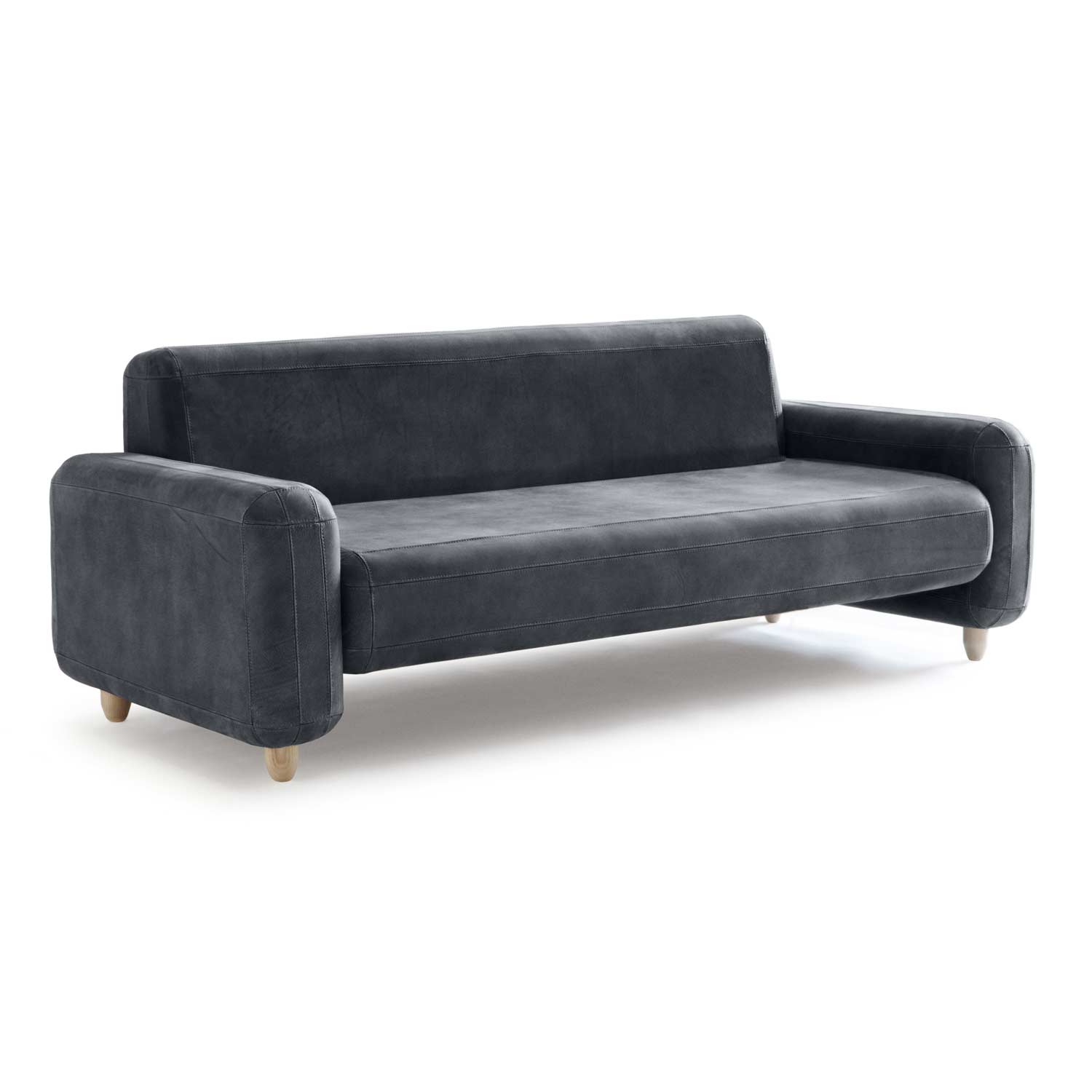 Luxurious Addition to Any Decor – Side View of grey leather sofa