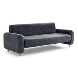 Luxurious Addition to Any Decor – Side View of grey leather sofa