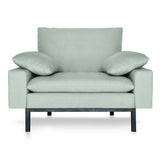 Craftsmanship in Every Detail. light green linen furniture.