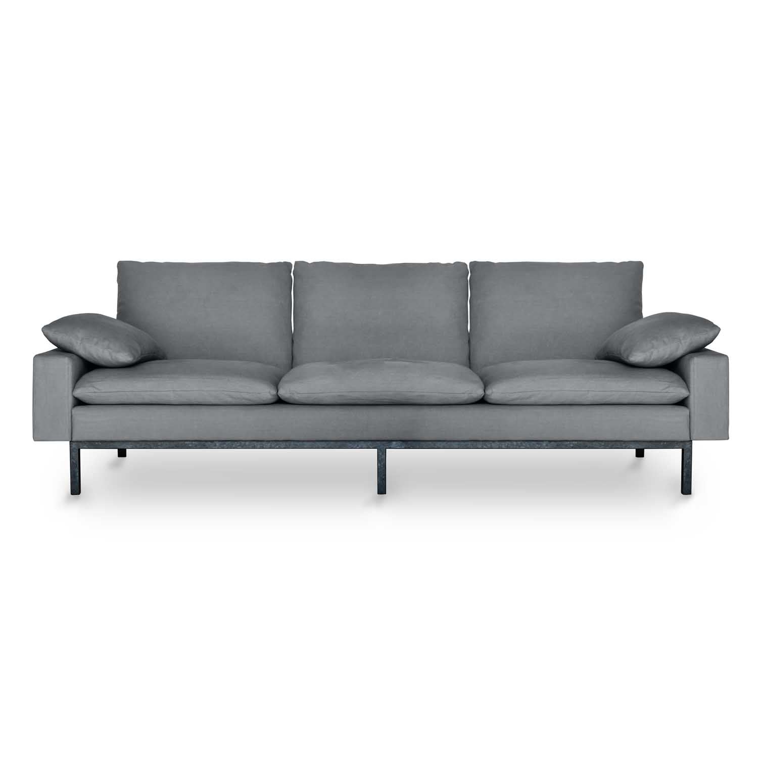 Regulated Back Cushions for Your Comfort. grey sustainable family sofa.