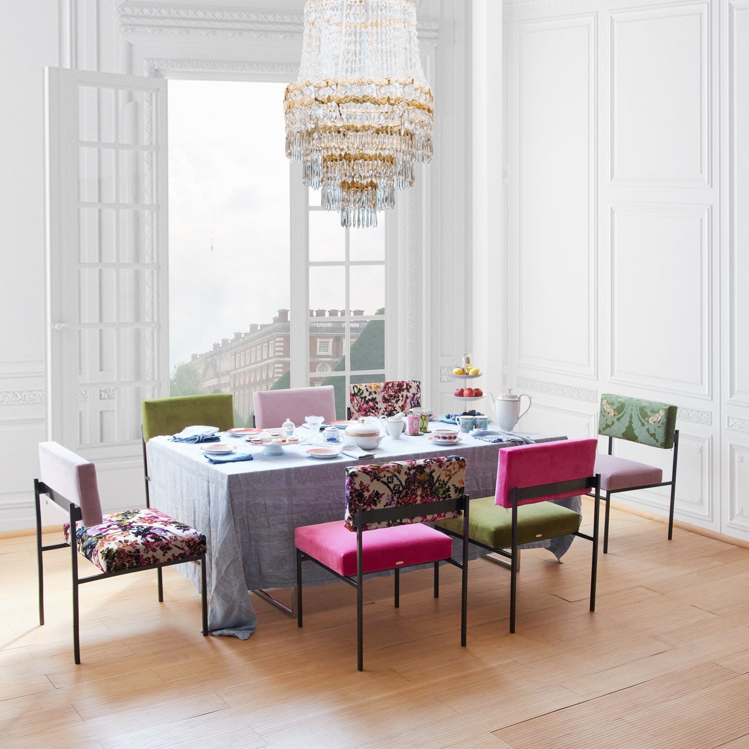 Glamorous upholstery on Aurea Glammed Dining Chair