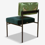 Elegant dining chair with brushed iron frame