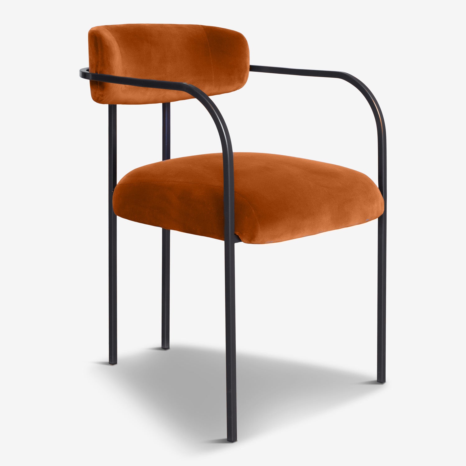 burnt organge velvet restaurant dining chair
