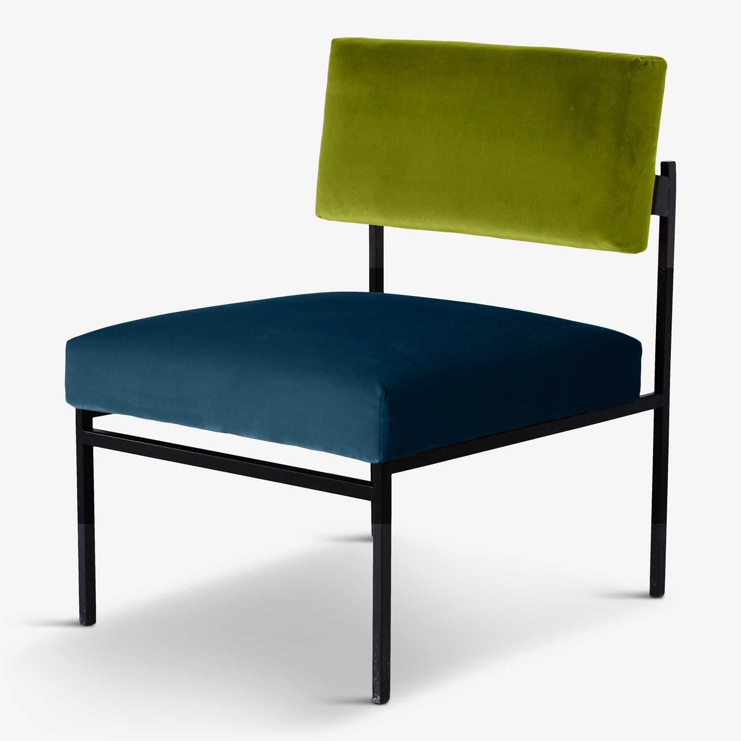 eco sustainable organic velvet low loungechair