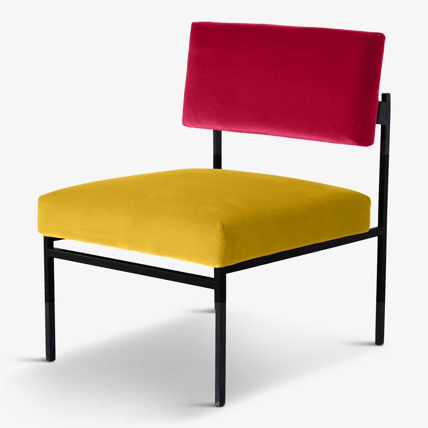 plush cushioning for ultimate comfort, red and yellow velvet