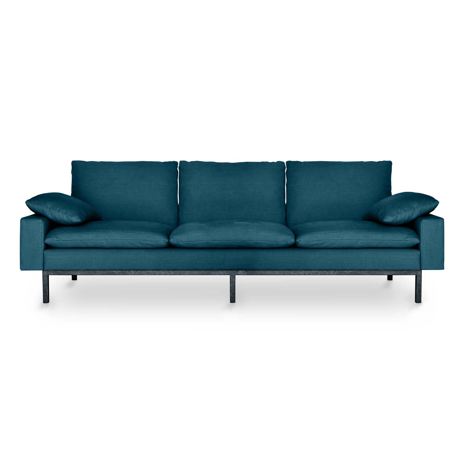 Height-Adjustable Back Cushions. forest green sustainable  sofa