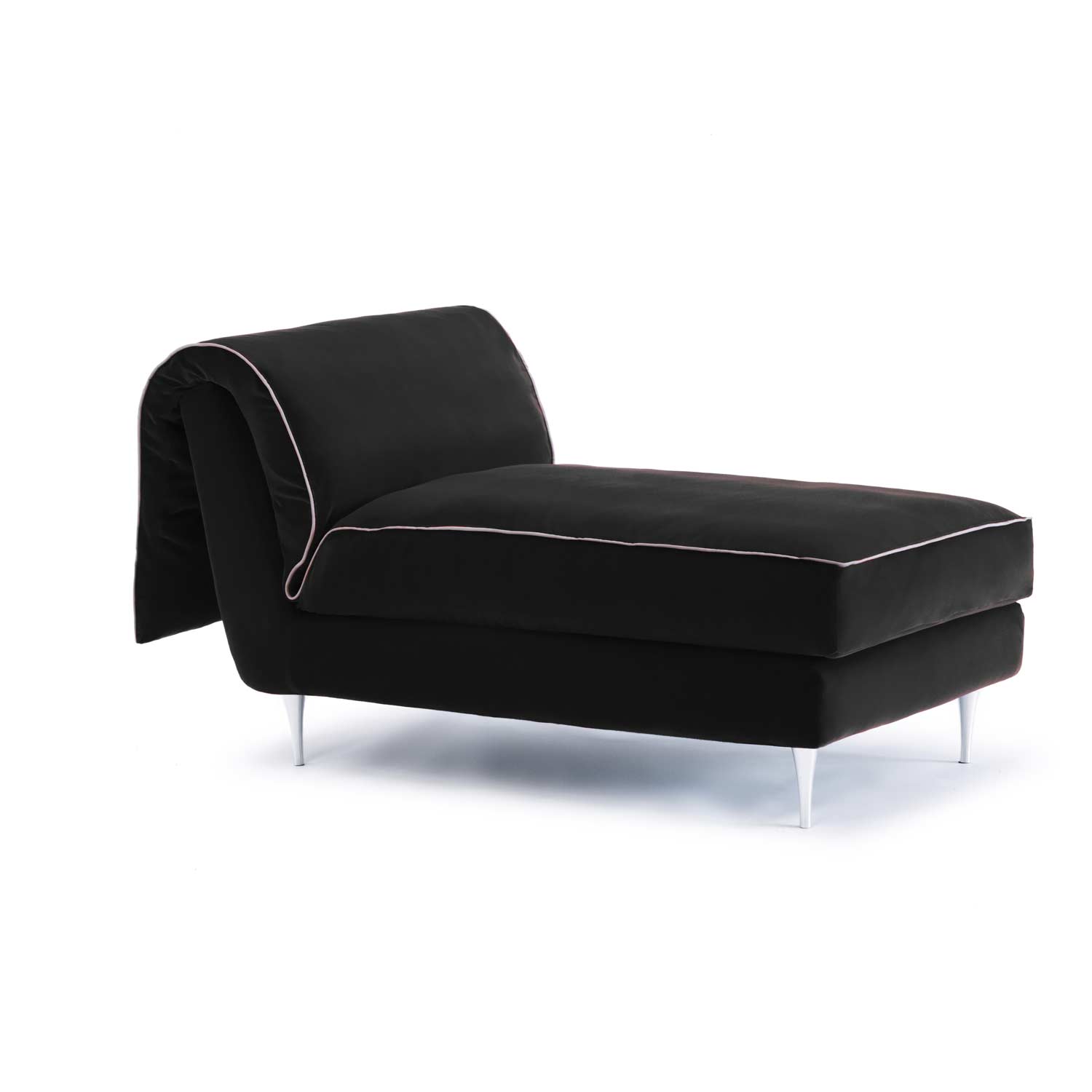 Stylish Short Daybed - ddp Studio Collection - balck velvet chaiselongue