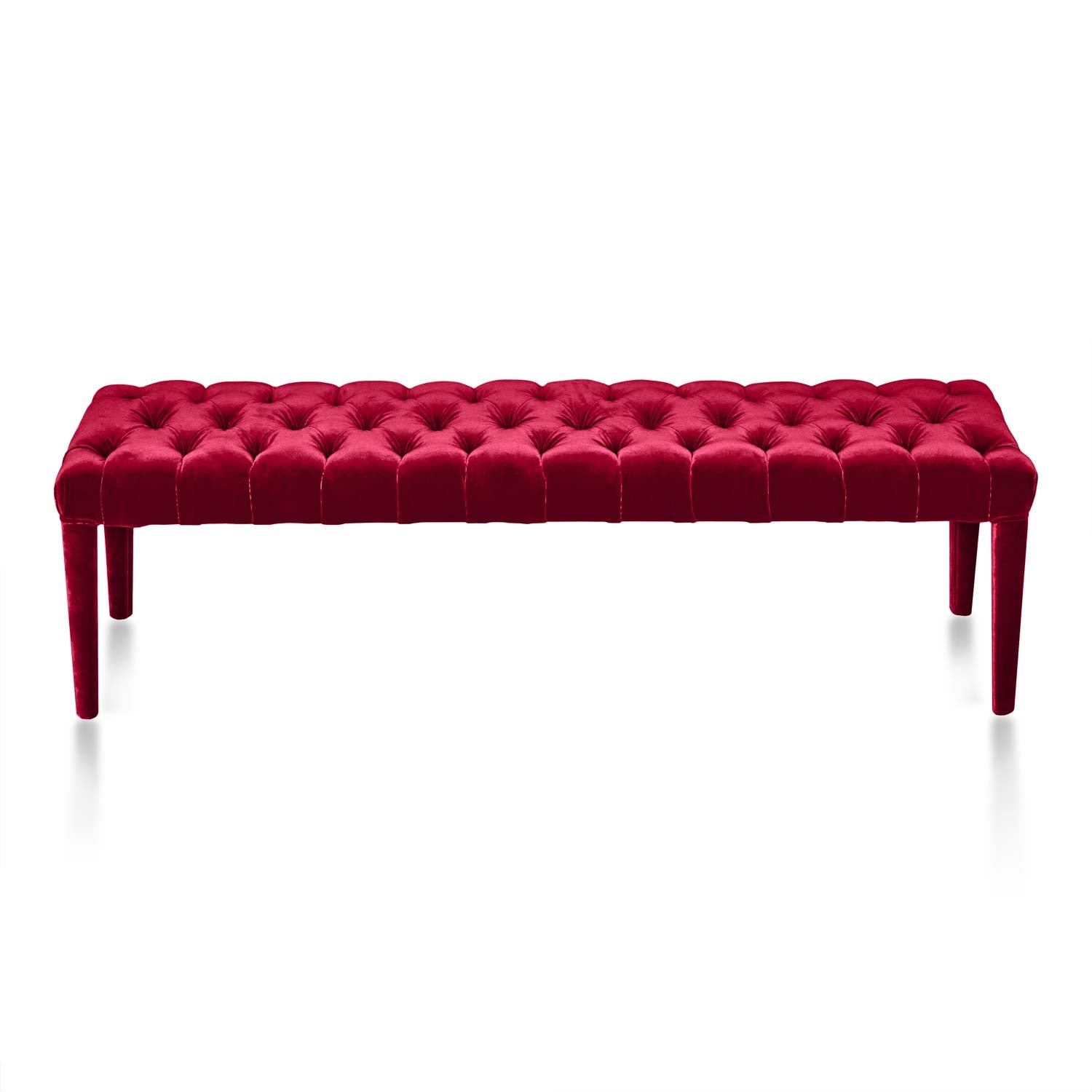 Solid Beech Wood Ottoman with Plush Padding