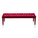 Solid Beech Wood Ottoman with Plush Padding