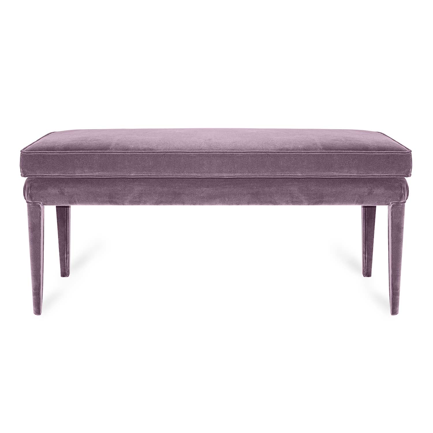 pink velvet finish ottoman bench