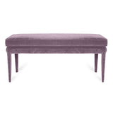 pink velvet finish ottoman bench
