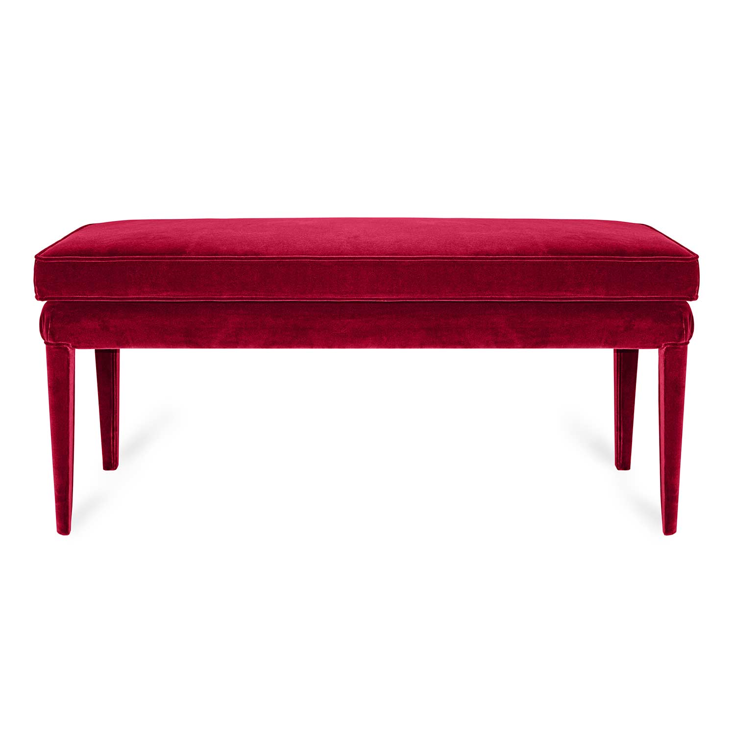 bright red ottoman