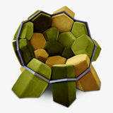 green and yellow velvet lounge chair
