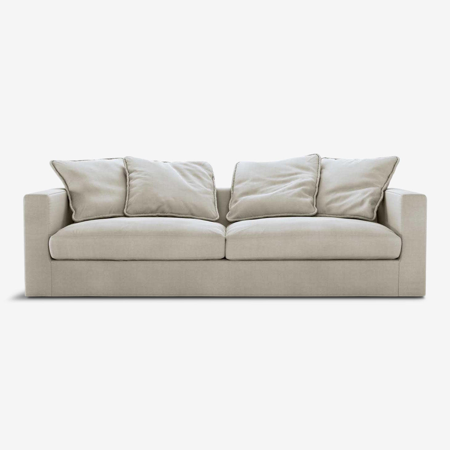 Rafael Sofa in beige cotton, front view