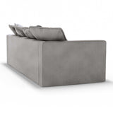 light grey sofa back view