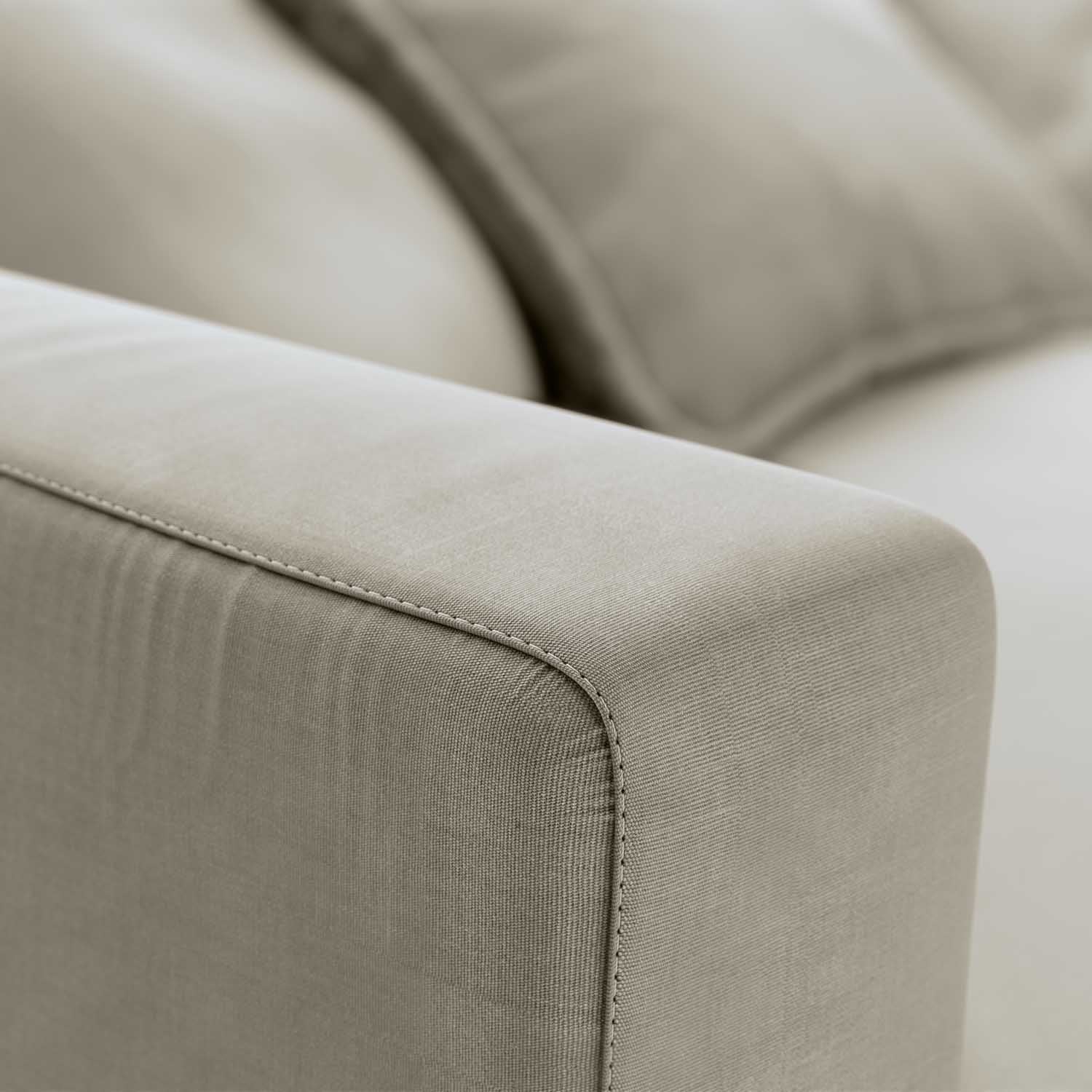 handmade couch, stitching detail