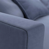 dove grey cotton sofa armrest detail