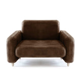 Traco Armchair – Luxurious Upholstery in chocolate brown chrome free leather front view