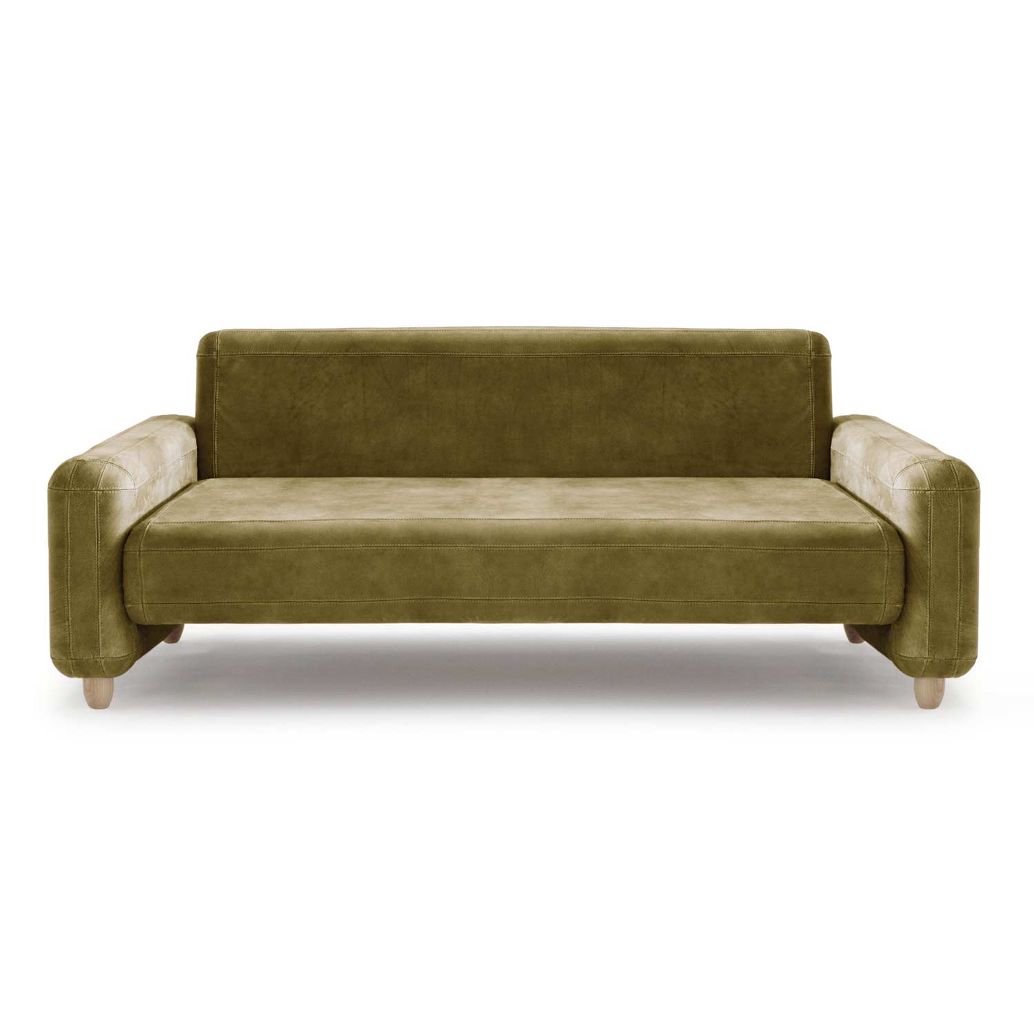 Natural Latex and Cotton padding with beige leather Upholstery