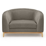 warm grey linen upholstery organic armchair