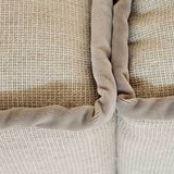 linen detail on natural sofa
