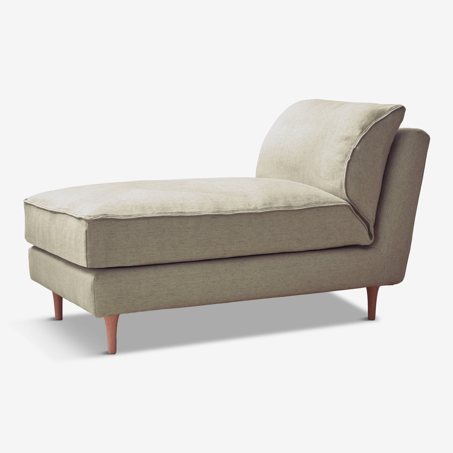 organic daybed, beige natural linen textile, casquet daybed  by ddp studio