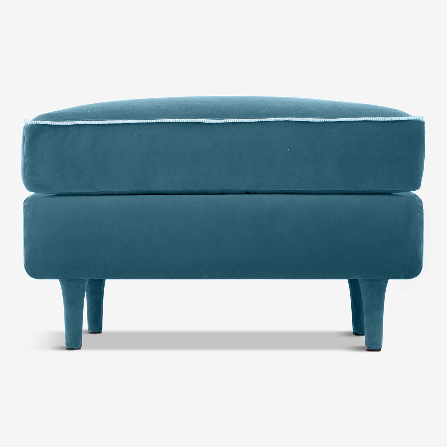 Minimalist Ottoman blue velvet - Eco-Friendly Craftsmanship