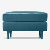 Minimalist Ottoman blue velvet - Eco-Friendly Craftsmanship