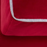 Compact Pouf - Red Velvet with contrasting trim