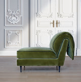 Elegant Casquet Daybed – Side View bottle green velvet